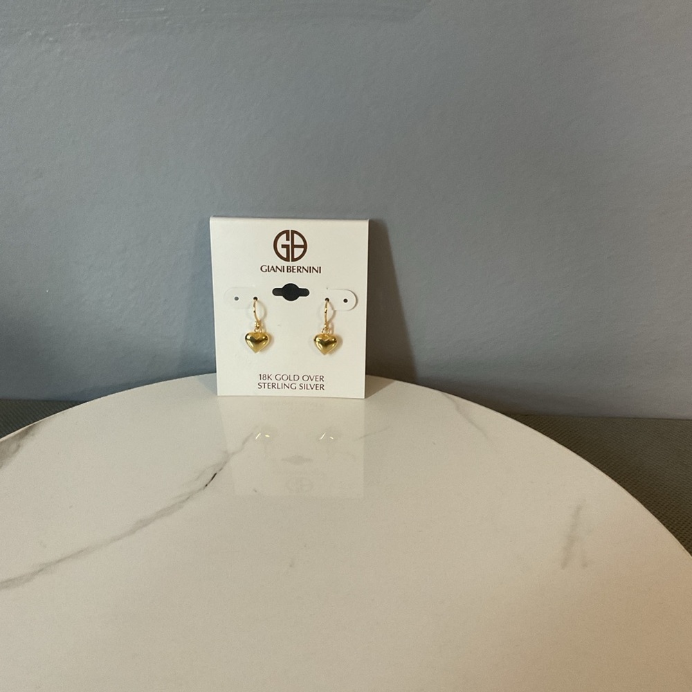 🐘🐘💓 Giani Bernini 18K Gold Plated Heart Drop Earrings - Picture 4 of 5